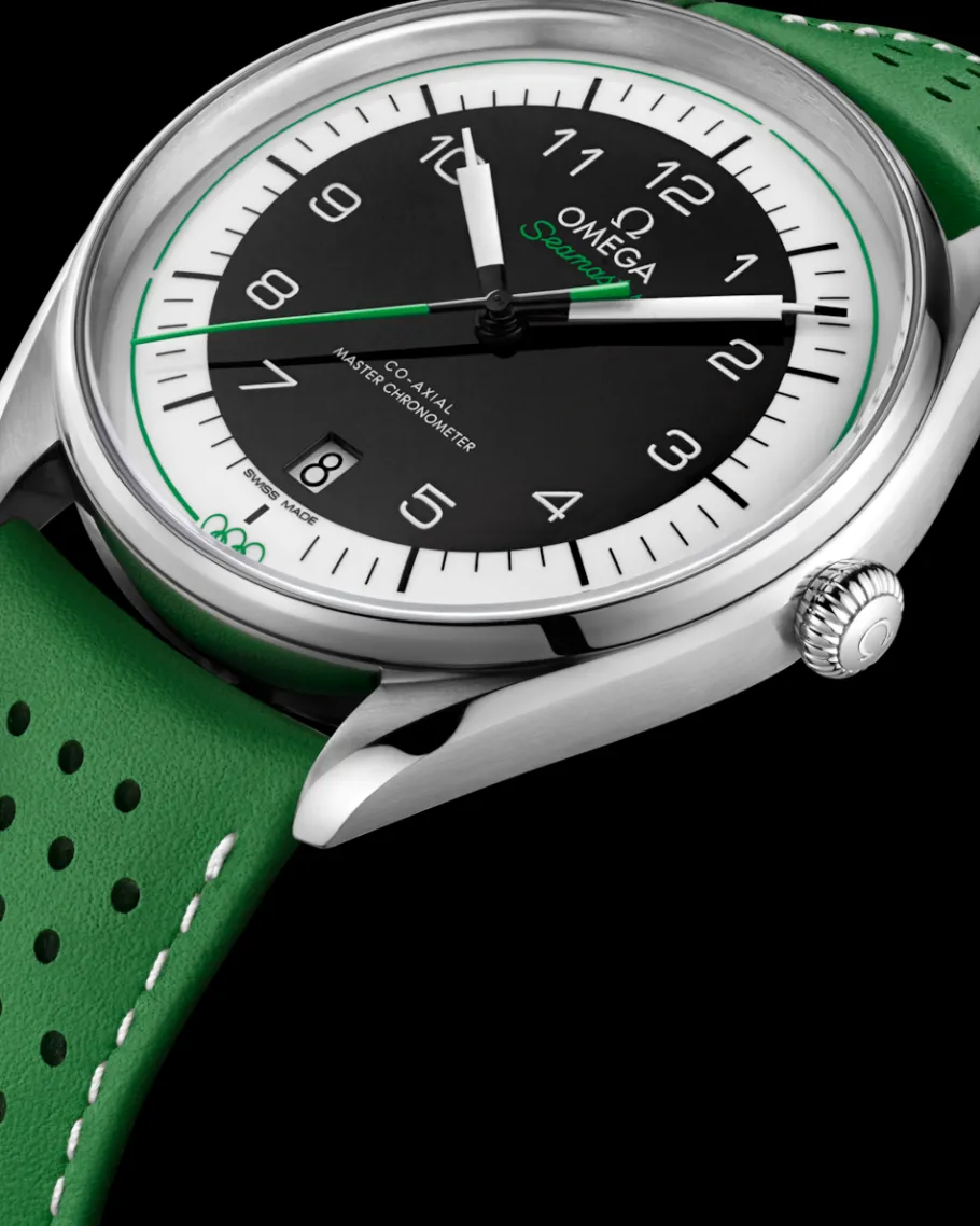 39,5 mm, acier sur bracelet en cuir|OMEGA New