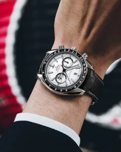 44,25 mm, acier sur bracelet en cuir|OMEGA Best