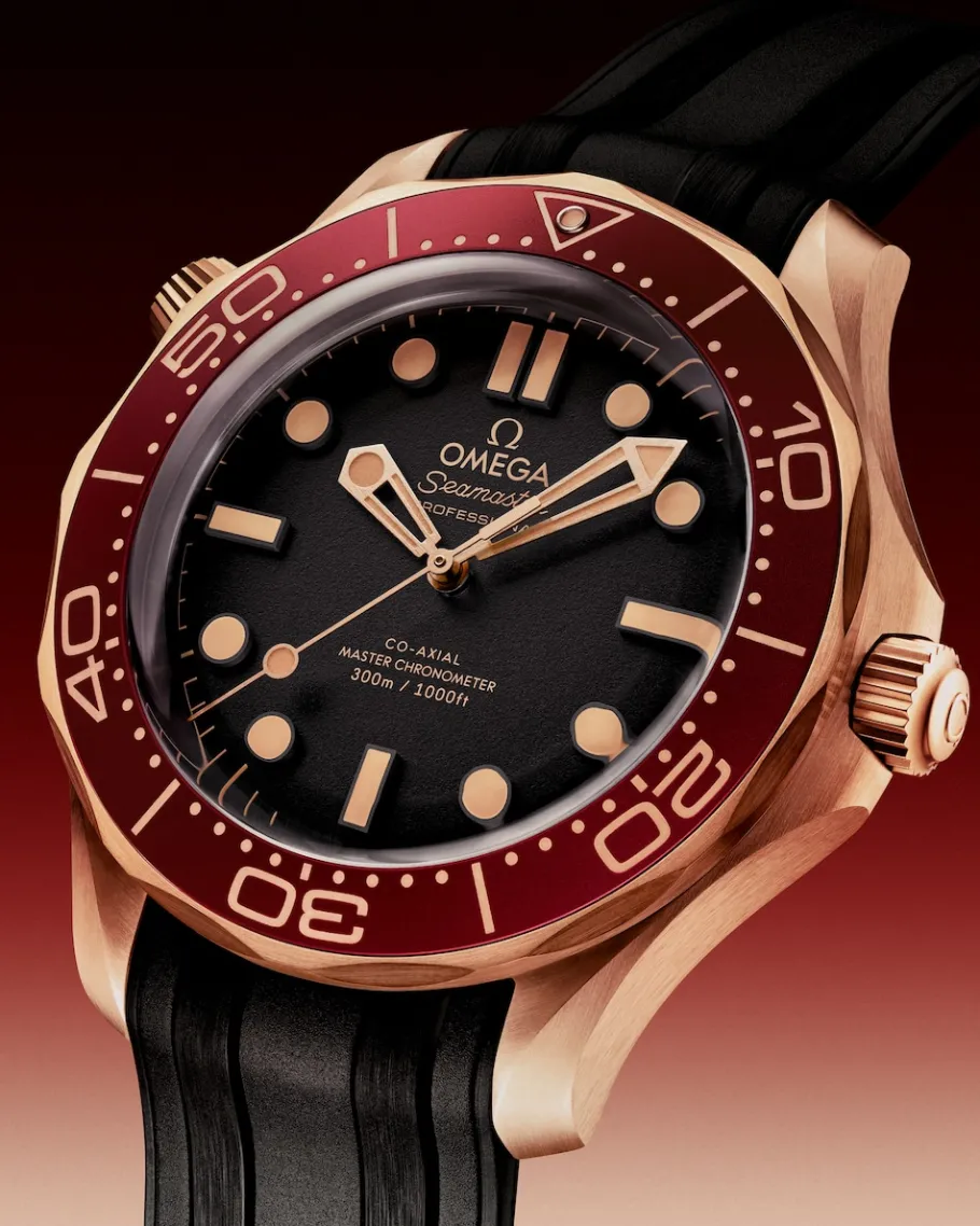42 mm, Bronze gold sur bracelet caoutchouc|OMEGA New