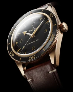 41 mm, Bronze gold sur bracelet en cuir|OMEGA Hot
