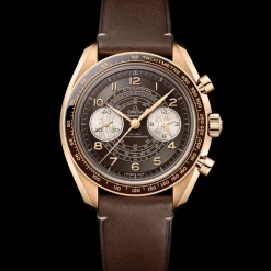 43 mm, Bronze gold sur bracelet en cuir|OMEGA New