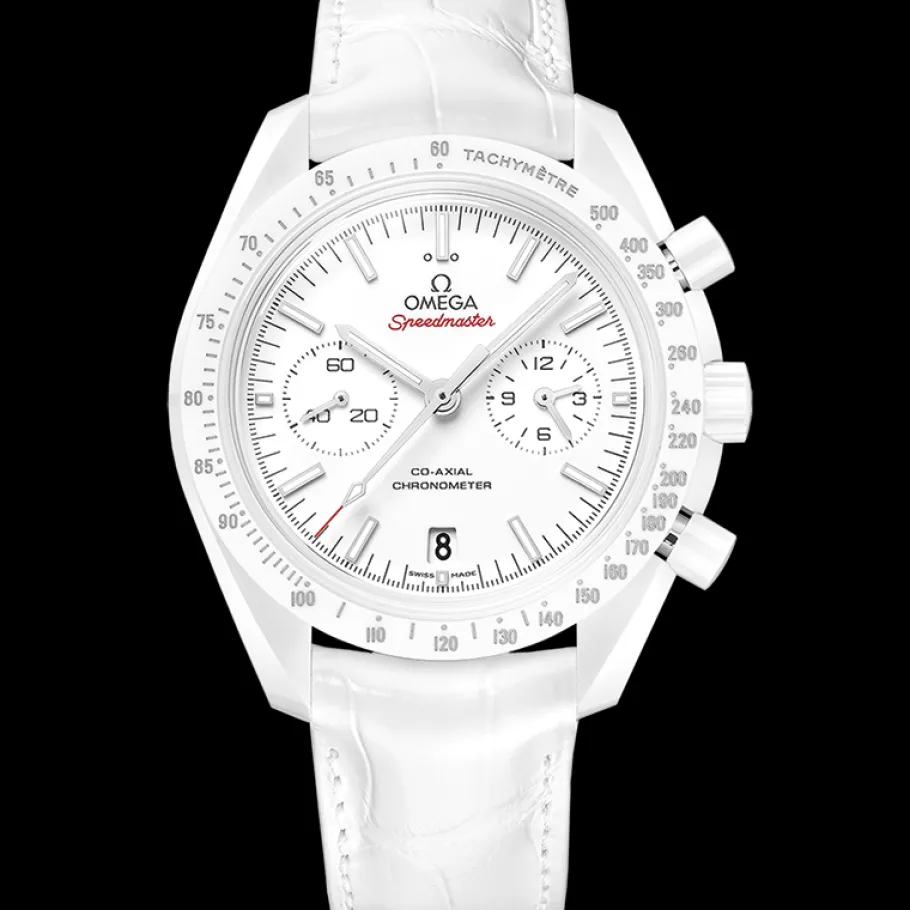 44,25 mm, céramique blanche sur bracelet en cuir|OMEGA Best
