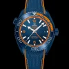 45,5 mm, céramique bleue sur bracelet caoutchouc|OMEGA Best