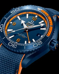 45,5 mm, céramique bleue sur bracelet caoutchouc|OMEGA Best
