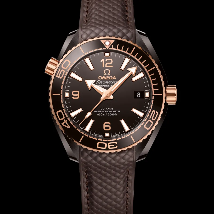 39,5 mm, céramique brune sur bracelet caoutchouc|OMEGA Online