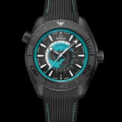 45,5 mm, céramique noire sur bracelet caoutchouc|OMEGA Discount