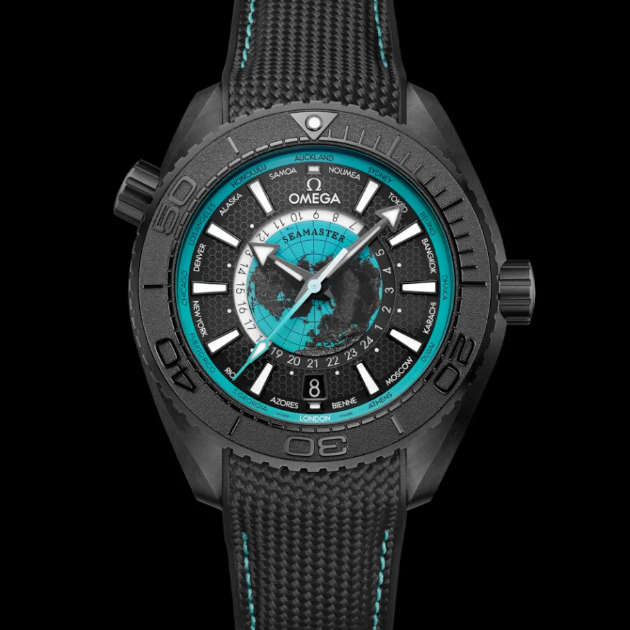 45,5 mm, céramique noire sur bracelet caoutchouc|OMEGA Discount