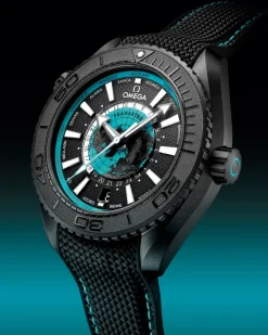 45,5 mm, céramique noire sur bracelet caoutchouc|OMEGA Discount