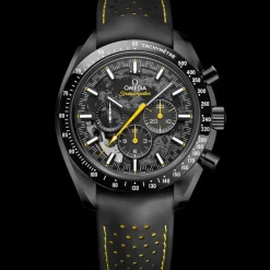 44,25 mm, céramique noire sur bracelet caoutchouc|OMEGA New