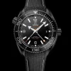 45,5 mm, céramique noire sur bracelet caoutchouc|OMEGA Outlet