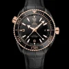 45,5 mm, céramique noire sur bracelet en cuir doublé de caoutchouc|OMEGA Best