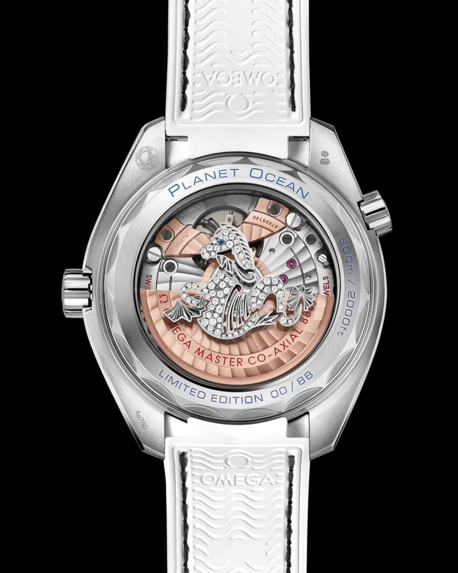 39,5 mm, or blanc sur bracelet en cuir doublé de caoutchouc|OMEGA New