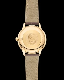 27,5 mm, or jaune sur bracelet en cuir|OMEGA Discount