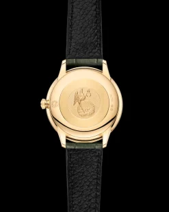 27,5 mm, or jaune sur bracelet en cuir|OMEGA Fashion