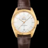 39 mm, or jaune sur bracelet en cuir|OMEGA Outlet