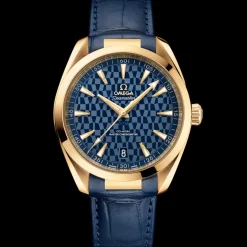 41 mm, or jaune sur bracelet en cuir|OMEGA Discount