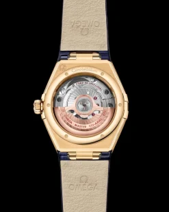 29 mm, or jaune sur bracelet en cuir|OMEGA Hot