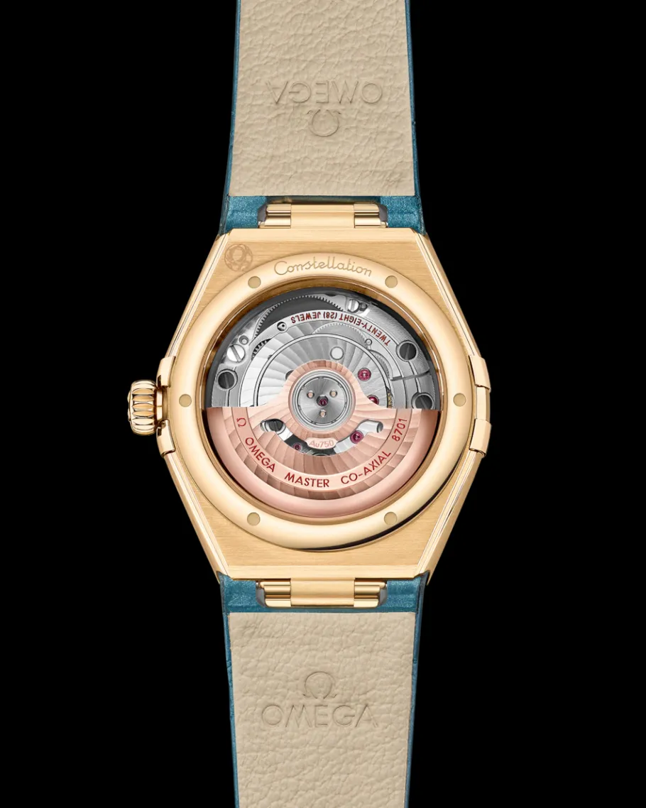 29 mm, or jaune sur bracelet en cuir|OMEGA Fashion