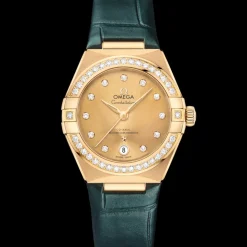 29 mm, or jaune sur bracelet en cuir|OMEGA Sale