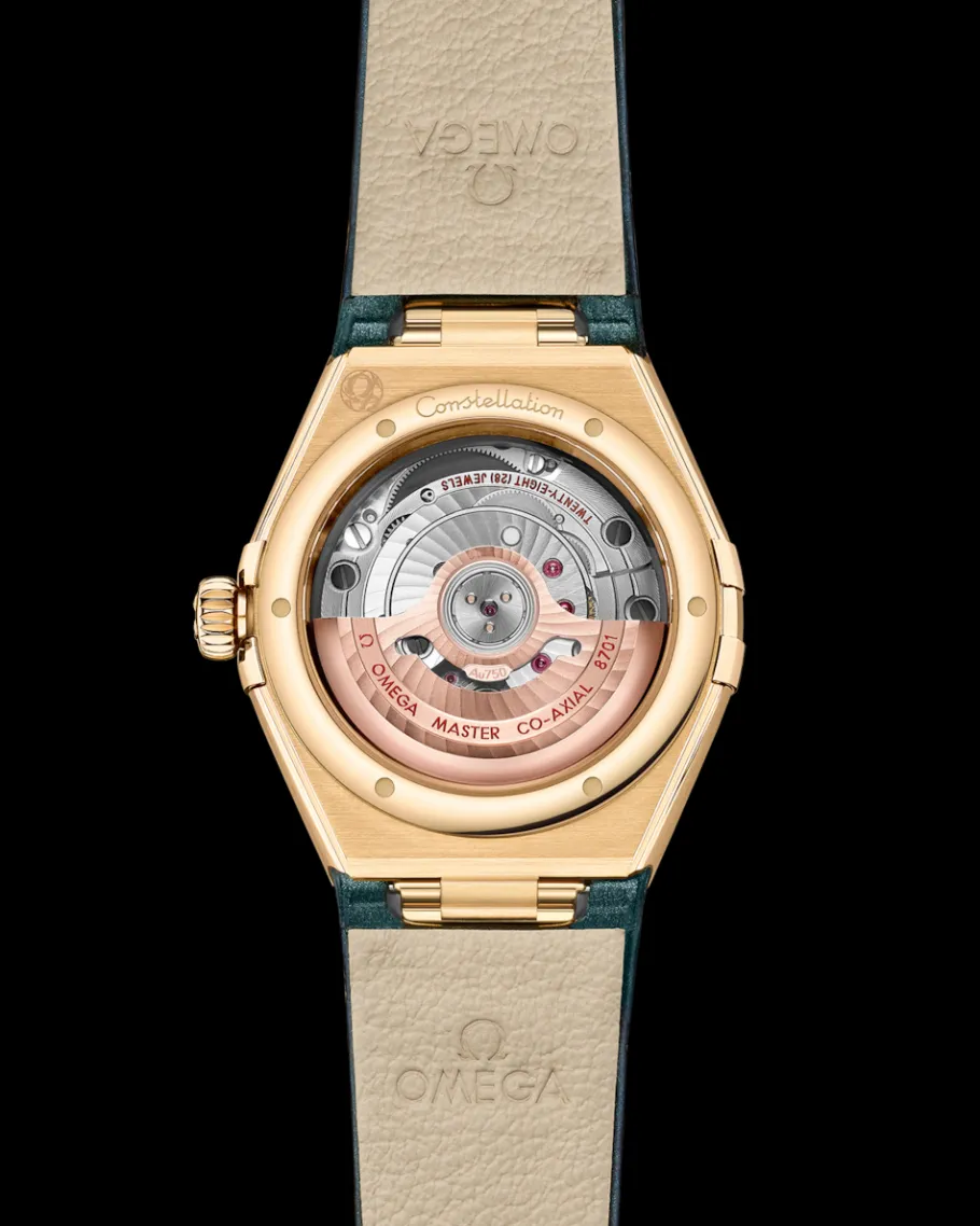 29 mm, or jaune sur bracelet en cuir|OMEGA Sale