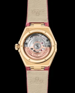 29 mm, or jaune sur bracelet en cuir|OMEGA New