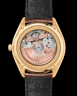 39,5 mm, or jaune sur bracelet en cuir|OMEGA Sale