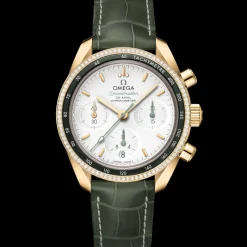 38 mm, or jaune sur bracelet en cuir|OMEGA Discount