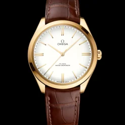 40 mm, or jaune sur bracelet en cuir|OMEGA Fashion