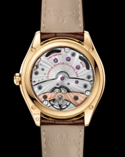 40 mm, or jaune sur bracelet en cuir|OMEGA Fashion