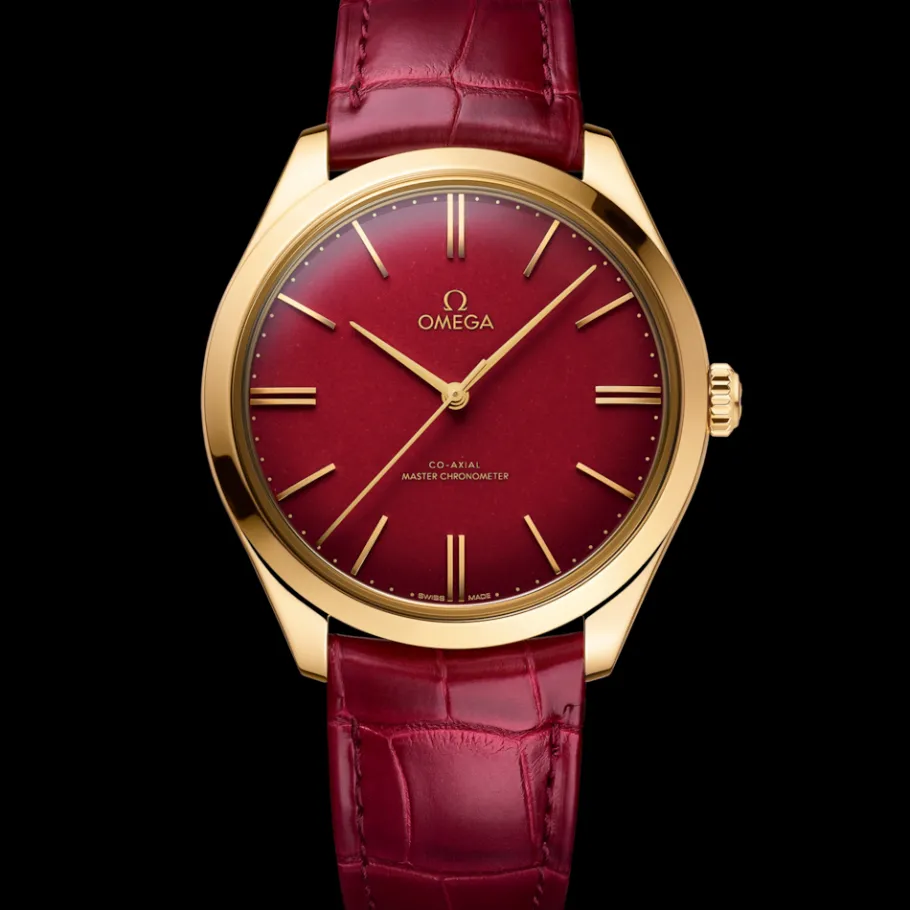 40 mm, or jaune sur bracelet en cuir|OMEGA Discount