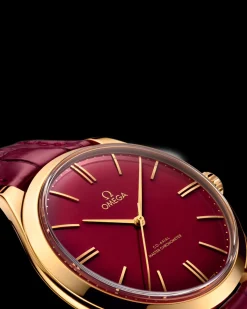 40 mm, or jaune sur bracelet en cuir|OMEGA Discount