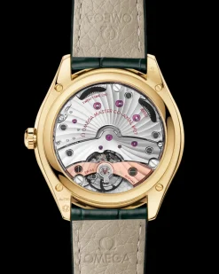 40 mm, or jaune sur bracelet en cuir|OMEGA New