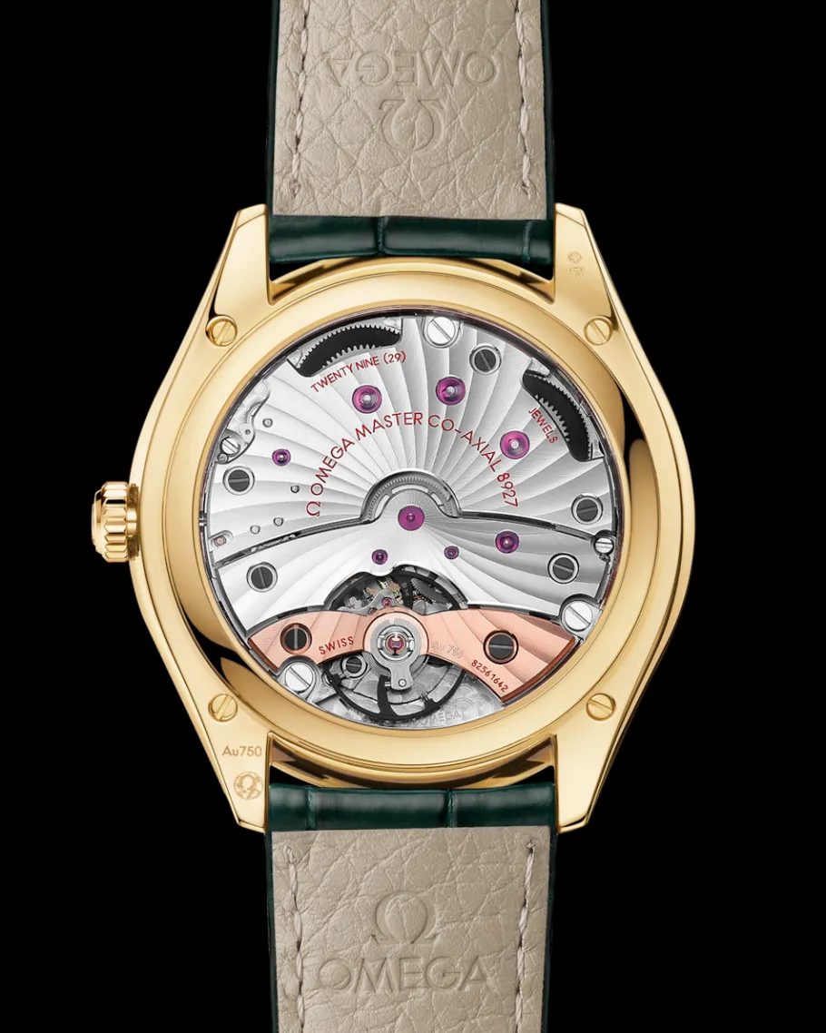 40 mm, or jaune sur bracelet en cuir|OMEGA New