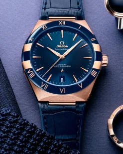 41 mm, or Sedna™ sur bracelet en cuir|OMEGA Sale