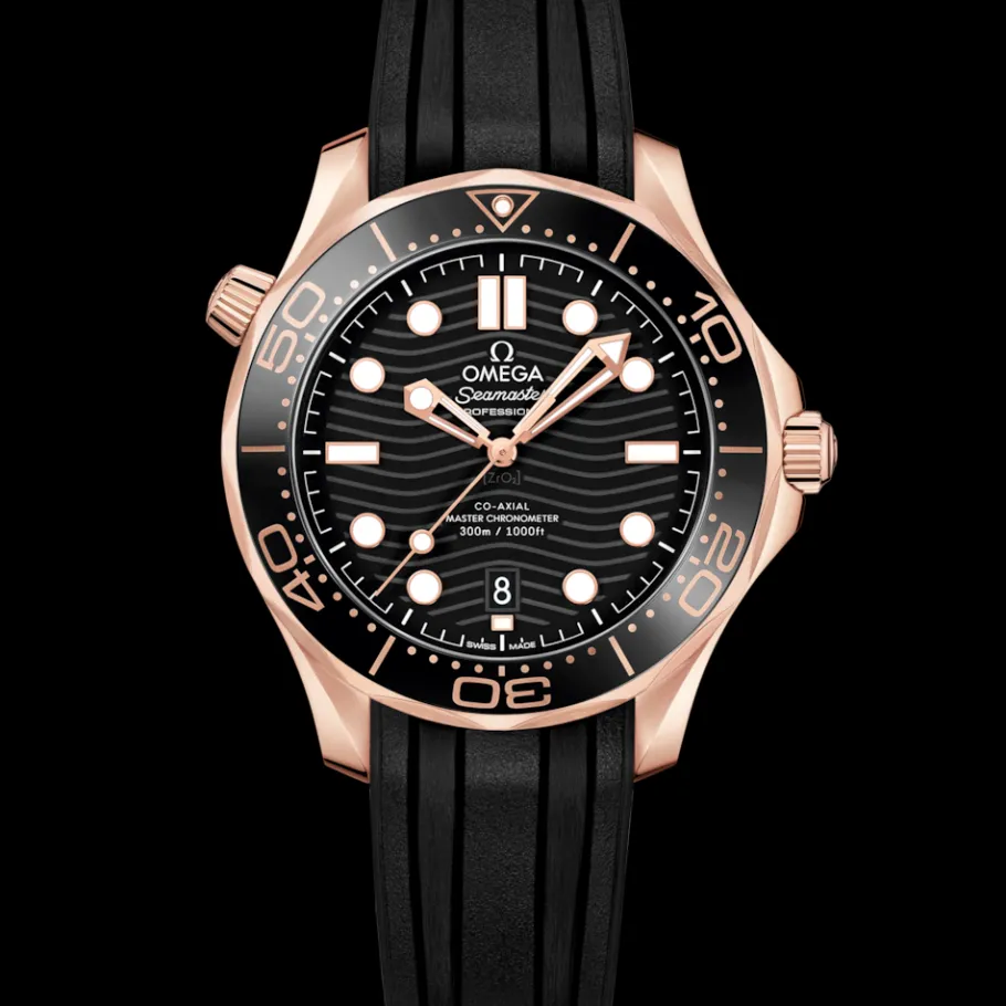 42 mm, or Sedna™ sur bracelet caoutchouc|OMEGA New
