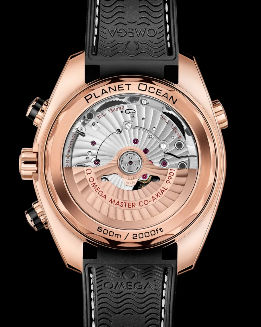 45,5 mm, or Sedna™ sur bracelet en cuir doublé de caoutchouc|OMEGA Hot