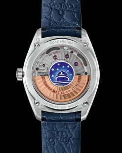 39 mm, platine sur bracelet en cuir|OMEGA New